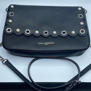 Karl Lagerfield Paris Black Purse with Silver hardware​​​​​​​​​​​​​​​​​​​​